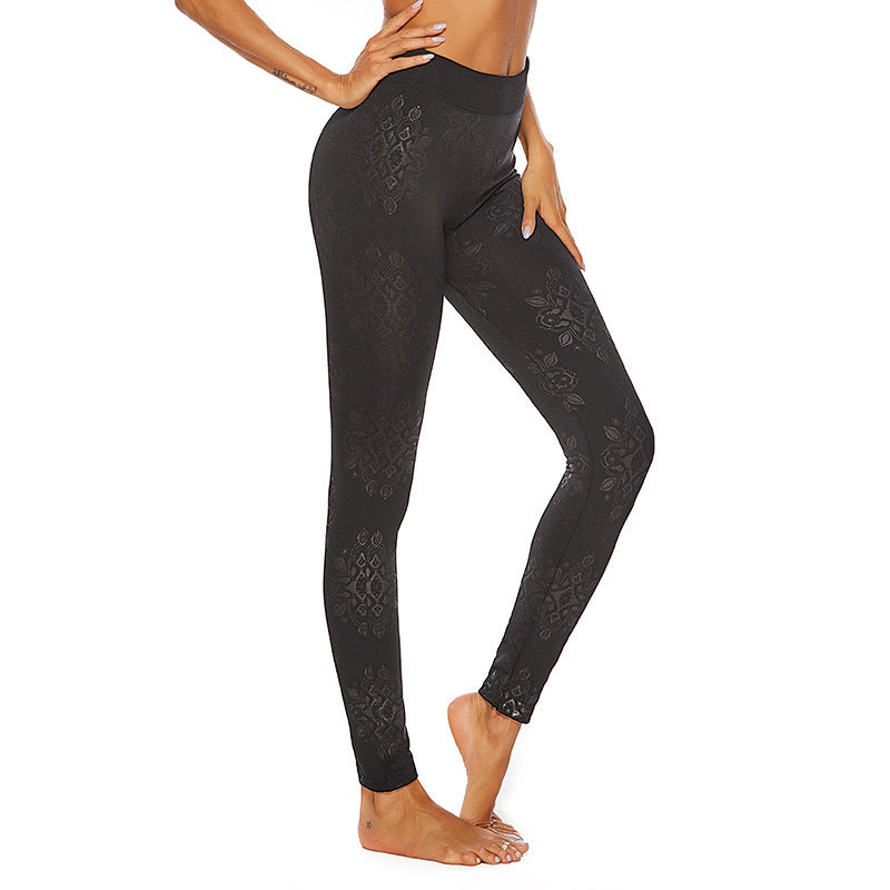 Printed seamless tights fitness pants sports yoga leggings