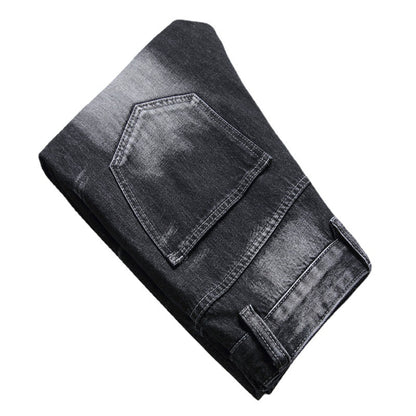 Jeans Men's Street Cool Decorative Dripped Ripped Straight Four Seasons